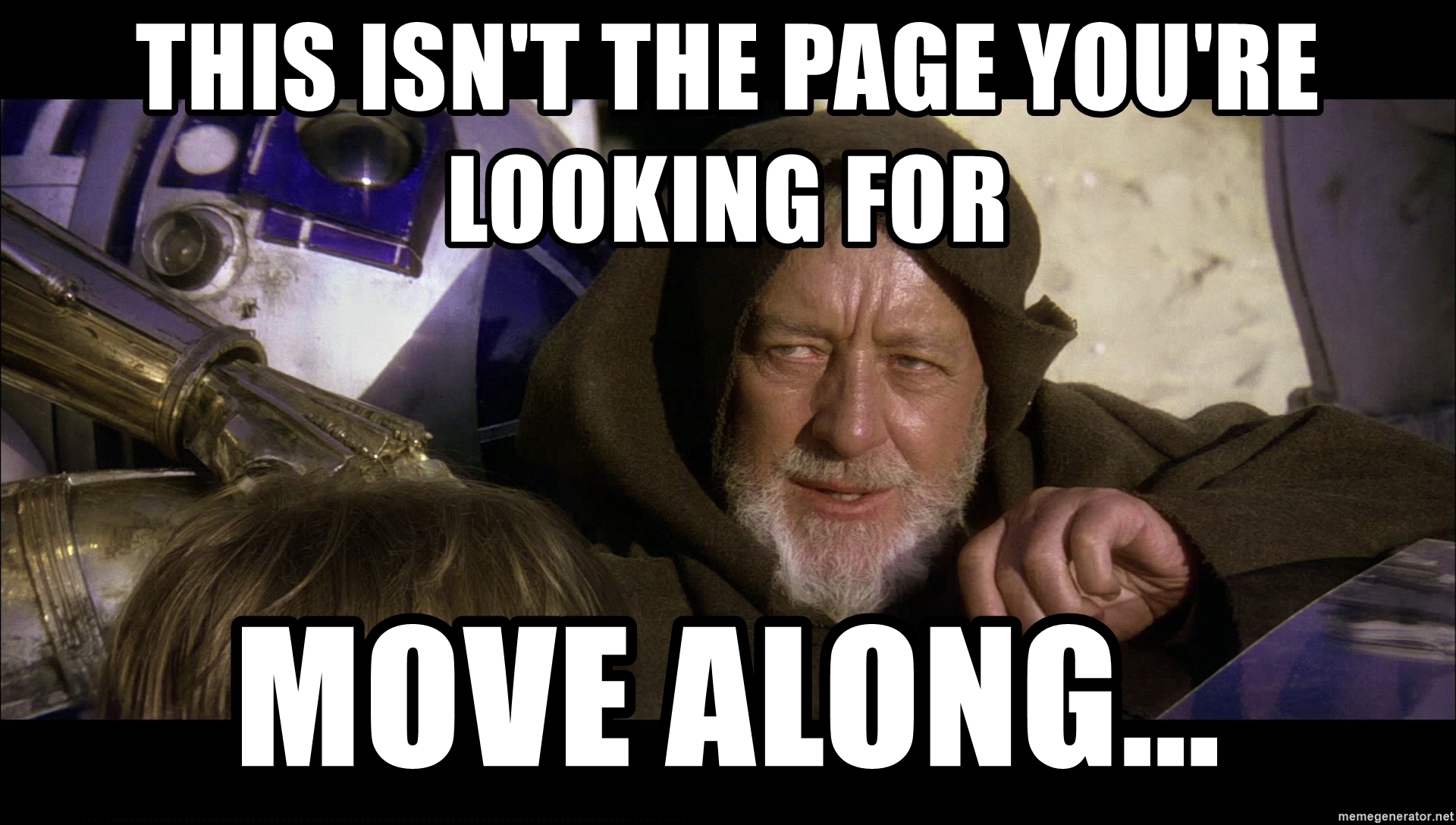 This is NOT the Page You're Looking For. Pound Sand